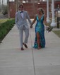 Sheath/Column V-neck Backless Sparkly Sequin Prom Dresses