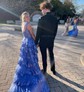 Ball Gown Off-the-shoulder Tulle Tiered Prom Dresses With Appliques