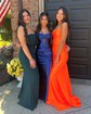 Sheath/Column Strapless Metallic Prom Dresses With Ruched
