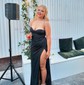 Sheath/Column Cowl Neck Floor-length Glitter Prom Dresses With Ruched