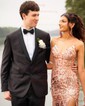 Mermaid V-neck Sparkly Sequin Prom Dresses With Beading