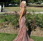 Mermaid V-neck Sparkly Sequin Prom Dresses With Beading