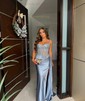 Mermaid Sweetheart Satin Corset Prom Dresses With Appliques