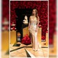 Mermaid V-neck Satin Beaded Prom Dresses With Appliques