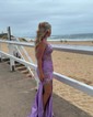 Mermaid V-neck Satin Beaded Prom Dresses With Appliques