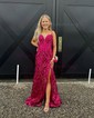 Mermaid V-neck Sparkly Sequin Prom Dresses
