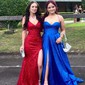 A-line Cowl Neck Tulle Prom Dresses With Ruched