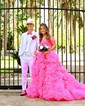 Princess Off-the-shoulder Tulle Ruffle Tiered Prom Dresses