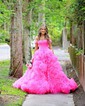 Princess Off-the-shoulder Tulle Ruffle Tiered Prom Dresses