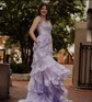 Ball Gown Sweetheart Tulle Tiered Prom Dresses With Appliques