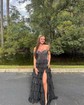 Ball Gown Off-the-shoulder Satin Tiered Prom Dresses With Beading
