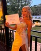 Sheath/Column Sweetheart Satin Corset Prom Dresses With Appliques
