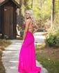 Sheath/Column V-neck Jersey Beaded Prom Dresse With Ruched