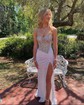 Sheath/Column Strapless Sparkly Sequin Prom Dresses With Beading
