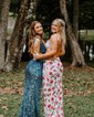 Sheath/Column V-neck Backless Sparkly Sequin Prom Dresses