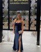 Sheath/Column Cowl Neck Silk-like Satin Floor-length Prom Dresses With Ruched