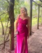 Sheath/Column Cowl Neck Silk-like Satin Floor-length Prom Dresses With Ruched