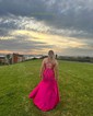 Sheath/Column Cowl Neck Silk-like Satin Floor-length Prom Dresses With Ruched