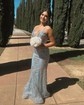 Mermaid V-neck Sparkly Sequin Prom Dresses With Appliques