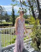 Mermaid V-neck Sparkly Sequin Prom Dresses With Appliques