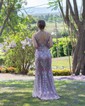 Mermaid V-neck Sparkly Sequin Prom Dresses With Appliques