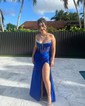 Mermaid Strapless Satin Corset Prom Dresses With Ruched