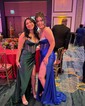Mermaid V-neck Satin Corset Prom Dresses With Ruched