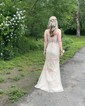 Sheath/Column Cowl Neck Floor-length Glitter Prom Dresses With Ruched