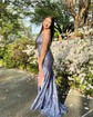 Mermaid V-neck Sparkly Sequin Prom Dresses With Beading
