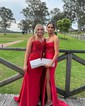 Mermaid Sweetheart Satin Corset Prom Dresses With Appliques