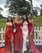 Mermaid Sweetheart Satin Corset Prom Dresses With Appliques