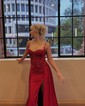 Mermaid Sweetheart Satin Corset Prom Dresses With Appliques