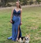 Mermaid V-neck Satin Corset Prom Dresses With Beading