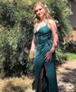 Sheath/Column Cowl Neck Glitter Prom Dresses With Ruched
