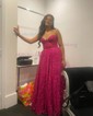 Ball Gown Strapless Tulle Prom Dresses With Ruched