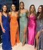 Sheath/Column V-neck Cut Out Sparkly Sequin Prom Dresses