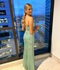 Sheath/Column V-neck Cut Out Sparkly Sequin Prom Dresses