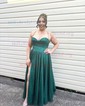 A-line Cowl Neck Tulle Prom Dresses With Ruched