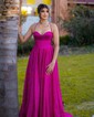 A-line Cowl Neck Tulle Prom Dresses With Ruched