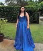 A-line Cowl Neck Tulle Prom Dresses With Ruched
