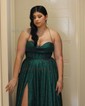 A-line Cowl Neck Tulle Prom Dresses With Ruched