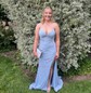 Mermaid V-neck Glitter Prom Dresses With Ruched
