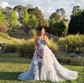 Ball Gown Strapless Tulle Ruffle Tiered Prom Dresses With Beading