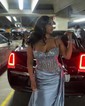 Sheath/Column Sweetheart Satin Corset Prom Dresses With Appliques