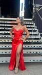 Sheath/Column Cowl Neck Satin Corset Prom Dresses With Ruched