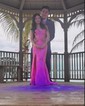 Mermaid Strapless Lace Tulle Prom Dresses With Appliques