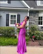 Mermaid Off-the-shoulder Satin Cut Out Prom Dresses