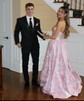 Ball Gown Strapless Satin Floral Prom Dresses With Ruched