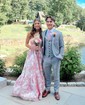 Ball Gown Strapless Satin Floral Prom Dresses With Ruched
