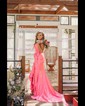 Sheath/Column V-neck Satin Corset Prom Dresses With Bow
